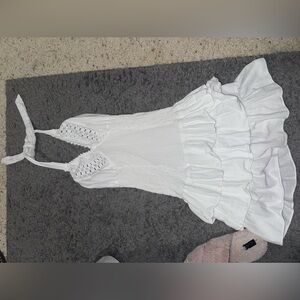 blanco by nature white ruffle dress